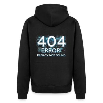Penetrationstester Penetration Tester - Unisex Premium Bio Zip Hoodie - Schwarz - Hinten - Nico (187cm)