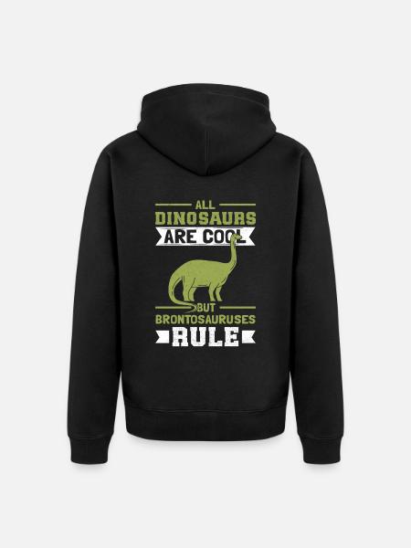 Brontosaurus Dinosaurier Geschenk - Unisex Premium Bio Zip Hoodie - Schwarz