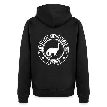 Brontosaurus Expert Dinosaur Dino Gift - Unisex Premium Organic Zip Hoodie - black - Back - Nico (187cm)