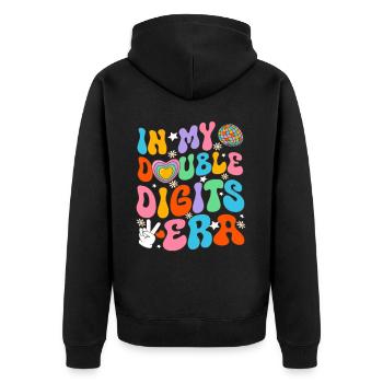 10 Years Old 10th Birthday - Unisex Premium Organic Zip Hoodie - black - Back - Nico (187cm)