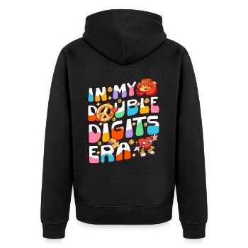10 Years Old 10th Birthday - Unisex Premium Organic Zip Hoodie - black - Back - Nico (187cm)
