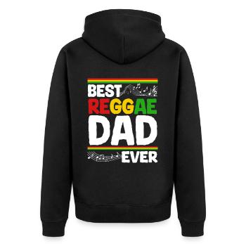 Rastafari Papa Musique Fête des pères Rasta Jamaïque Reggae - Veste à capuche bio Premium Unisexe - noir - Dos - Nico (187cm)
