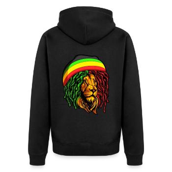 Rastafari Music Vibes Only Rasta Jamaica Reggae - Unisex Premium Organic Zip Hoodie - black - Back - Nico (187cm)