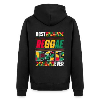 Rastafari Music Vibes Only Rasta Jamaica Reggae - Unisex Premium Organic Zip Hoodie - black - Back - Nico (187cm)