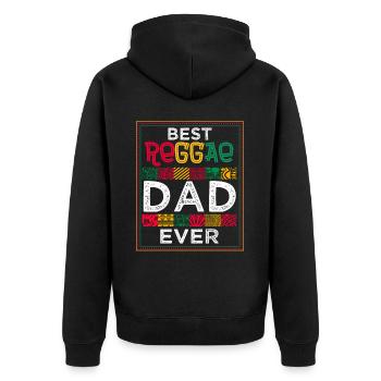 Rastafari Papa Musique Fête des pères Rasta Jamaïque Reggae - Veste à capuche bio Premium Unisexe - noir - Dos - Nico (187cm)