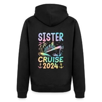 Sister Cruise 2024 - Unisex Premium Organic Zip Hoodie - black - Back - Nico (187cm)