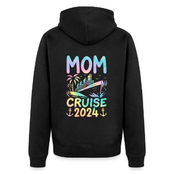 Mom Cruise 2024 - Unisex Premium Organic Zip Hoodie - black - Back - Nico (187cm)