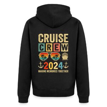 Cruise Crew 2024 - Unisex Premium Bio Zip Hoodie - Schwarz - Hinten - Nico (187cm)