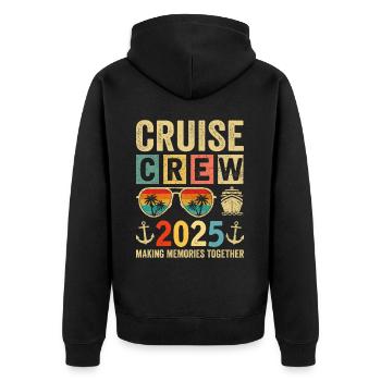 Cruise Crew 2025 - Unisex Premium Organic Zip Hoodie - black - Back - Nico (187cm)