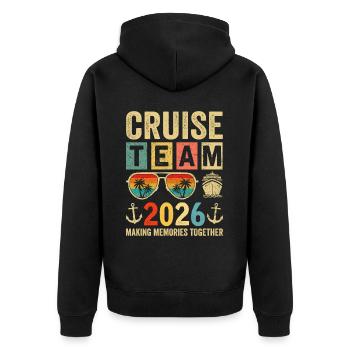 Cruise Team 2026 - Unisex Premium Bio Zip Hoodie - Schwarz - Hinten - Nico (187cm)