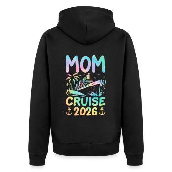 Mom Cruise 2026 - Unisex Premium Organic Zip Hoodie - black - Back - Nico (187cm)