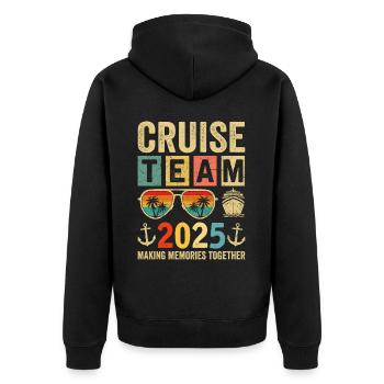 Cruise Team 2025 - Unisex Premium Organic Zip Hoodie - black - Back - Nico (187cm)
