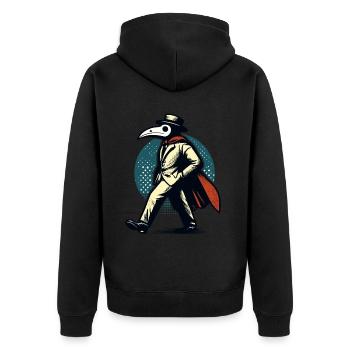 Halloween Kostüm Deko Gruseliges Party Design - Unisex Premium Bio Zip Hoodie - Schwarz - Hinten - Nico (187cm)