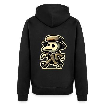 Retro Vintage Cartoon Halloween Kostüm Deko - Unisex Premium Bio Zip Hoodie - Schwarz - Hinten - Nico (187cm)