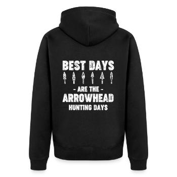 The best days are the arrowhead hunting days - Unisex Premium Organic Zip Hoodie - black - Back - Nico (187cm)