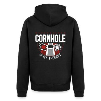 Joueur de sac de haricots de l’équipe Cornhole - Veste à capuche bio Premium Unisexe - noir - Dos - Nico (187cm)