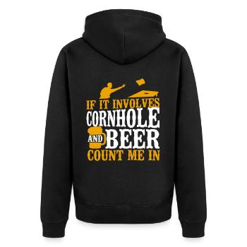 Joueur de sac de haricots de l’équipe Cornhole - Veste à capuche bio Premium Unisexe - noir - Dos - Nico (187cm)