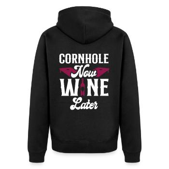Joueur de sac de haricots de l’équipe Cornhole - Veste à capuche bio Premium Unisexe - noir - Dos - Nico (187cm)