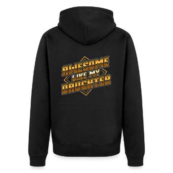 Super Wie Meine Tochter Vatertagsgeschenk Väter - Unisex Premium Bio Zip Hoodie - Schwarz - Hinten - Nico (187cm)