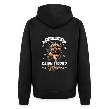 Cairn Terrier Mom - Unisex Premium Organic Zip Hoodie - black - Back - Nico (187cm)