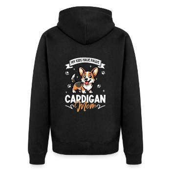 Welsh Corgi Cardigan Mama - Veste à capuche bio Premium Unisexe - noir - Dos - Nico (187cm)