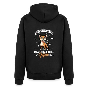 Carolina Dog Mama - Unisex Premium Bio Zip Hoodie - Schwarz - Hinten - Nico (187cm)