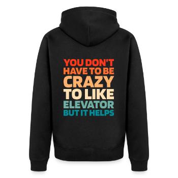Elevator Elevator - Unisex Premium Organic Zip Hoodie - black - Back - Nico (187cm)