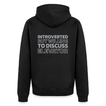Elevator Elevator - Unisex Premium Organic Zip Hoodie - black - Back - Nico (187cm)