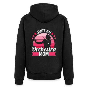 Orchester Mutter Just An Orchestra Mom - Unisex Premium Bio Zip Hoodie - Schwarz - Hinten - Nico (187cm)