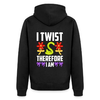 Balloon Twister Ballonkünstler Ballontiere - Unisex Premium Bio Zip Hoodie - Schwarz - Hinten - Nico (187cm)