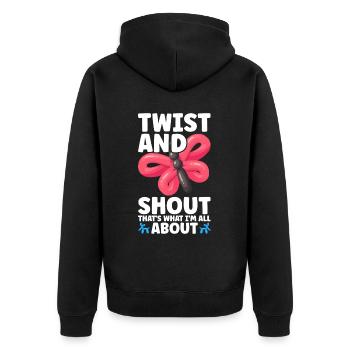 Balloon Twister Ballonkünstler Ballontiere - Unisex Premium Bio Zip Hoodie - Schwarz - Hinten - Nico (187cm)