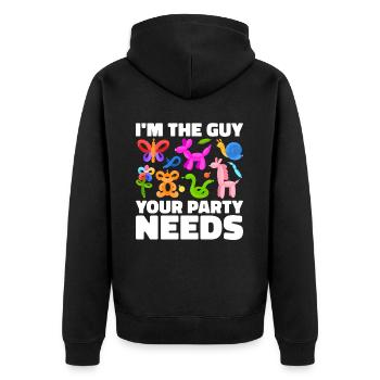 Balloon Twister Ballonkünstler Ballontiere - Unisex Premium Bio Zip Hoodie - Schwarz - Hinten - Nico (187cm)