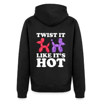 Balloon Twister Ballonkünstler Ballontiere - Unisex Premium Bio Zip Hoodie - Schwarz - Hinten - Nico (187cm)