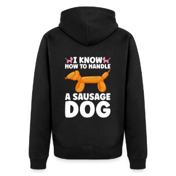 Balloon Twister Ballonkünstler Ballontiere - Unisex Premium Bio Zip Hoodie - Schwarz - Hinten - Nico (187cm)