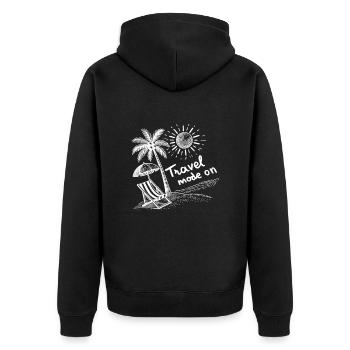 Travel Vacation Beach - Unisex Premium Organic Zip Hoodie - black - Back - Nico (187cm)