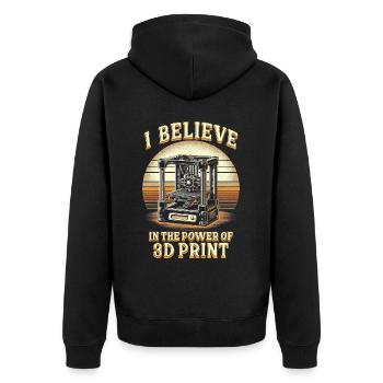 3D Printing I Believe In The Power Of 3D Print - Unisex Premium Organic Zip Hoodie - black - Back - Nico (187cm)
