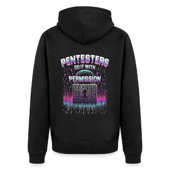 Pénétrationstesteur Pentest comme si personne ne regardait - Veste à capuche bio Premium Unisexe - noir - Dos - Nico (187cm)