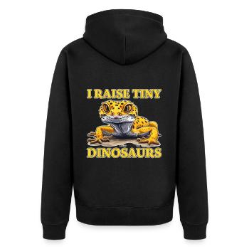 Leopardgecko Spruch Lustiges Leopardgecko Geschenk - Unisex Premium Bio Zip Hoodie - Schwarz - Hinten - Nico (187cm)