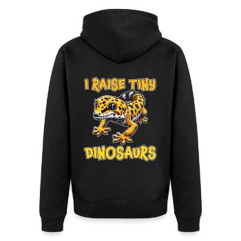 Leopardgecko Spruch Lustiges Leopardgecko Geschenk - Unisex Premium Bio Zip Hoodie - Schwarz - Hinten - Nico (187cm)