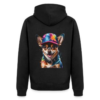 Chihuahua Snapback Cap Chien Drôle Design Print - Veste à capuche bio Premium Unisexe - noir - Dos - Nico (187cm)