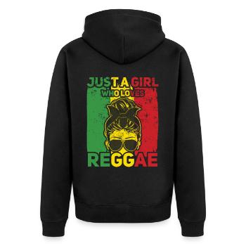 Rastafari Girl, Festival Rasta Jamaïque Reggae - Veste à capuche bio Premium Unisexe - noir - Dos - Nico (187cm)