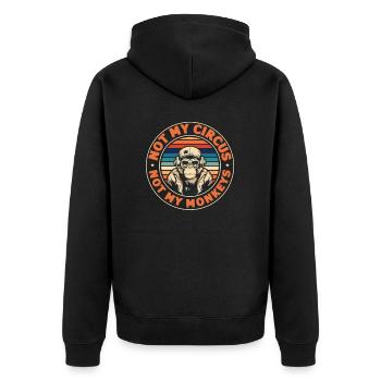 Pas mon cirque, pas mes singes ! - Veste à capuche bio Premium Unisexe - noir - Dos - Nico (187cm)
