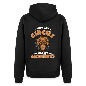 Pas mon cirque, pas mes singes ! - Veste à capuche bio Premium Unisexe - noir - Dos - Nico (187cm)