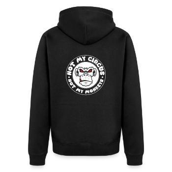 Pas mon cirque, pas mes singes ! - Veste à capuche bio Premium Unisexe - noir - Dos - Nico (187cm)
