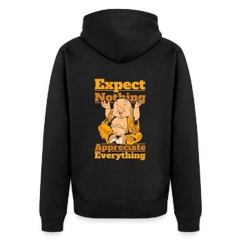 Ne rien attendre Symbole Apprécier tout - Veste à capuche bio Premium Unisexe - noir - Dos - Nico (187cm)