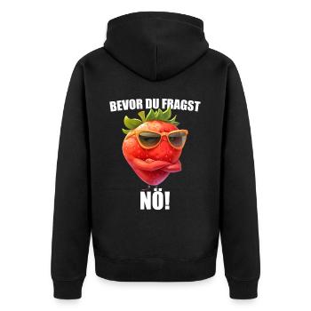Avant que vous ne demandiez : Non ! Lunettes de soleil fraise Graphique - Veste à capuche bio Premium Unisexe - noir - Dos - Nico (187cm)