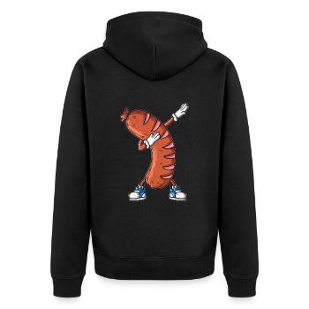 griller au charbon de bois rôtissoire à saucisses fait dabbibg - Veste à capuche bio Premium Unisexe - noir - Dos - Nico (187cm)