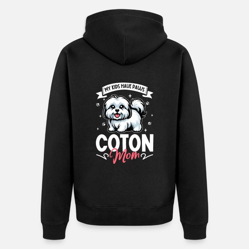 Coton de Tulear Mama - Veste à capuche bio Premium Unisexe - noir