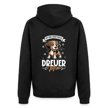 Drever Mama - Unisex Premium Bio Zip Hoodie - Schwarz - Hinten - Nico (187cm)