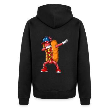Drôle Hot Dog Dabbing Restauration rapide Cuisine - Veste à capuche bio Premium Unisexe - noir - Dos - Nico (187cm)